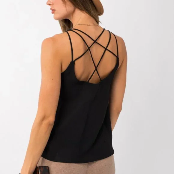 Scottlyn Back Cross Spaghetti Strap Top - Picture 3 of 8